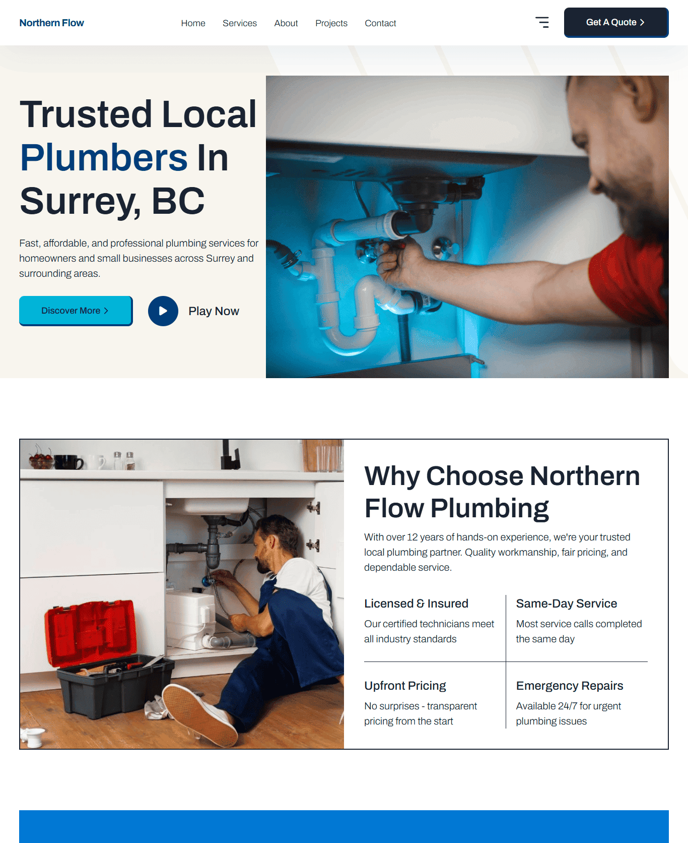 Northern Flow Plumbing Website Design - Professional Plumbing Company Website