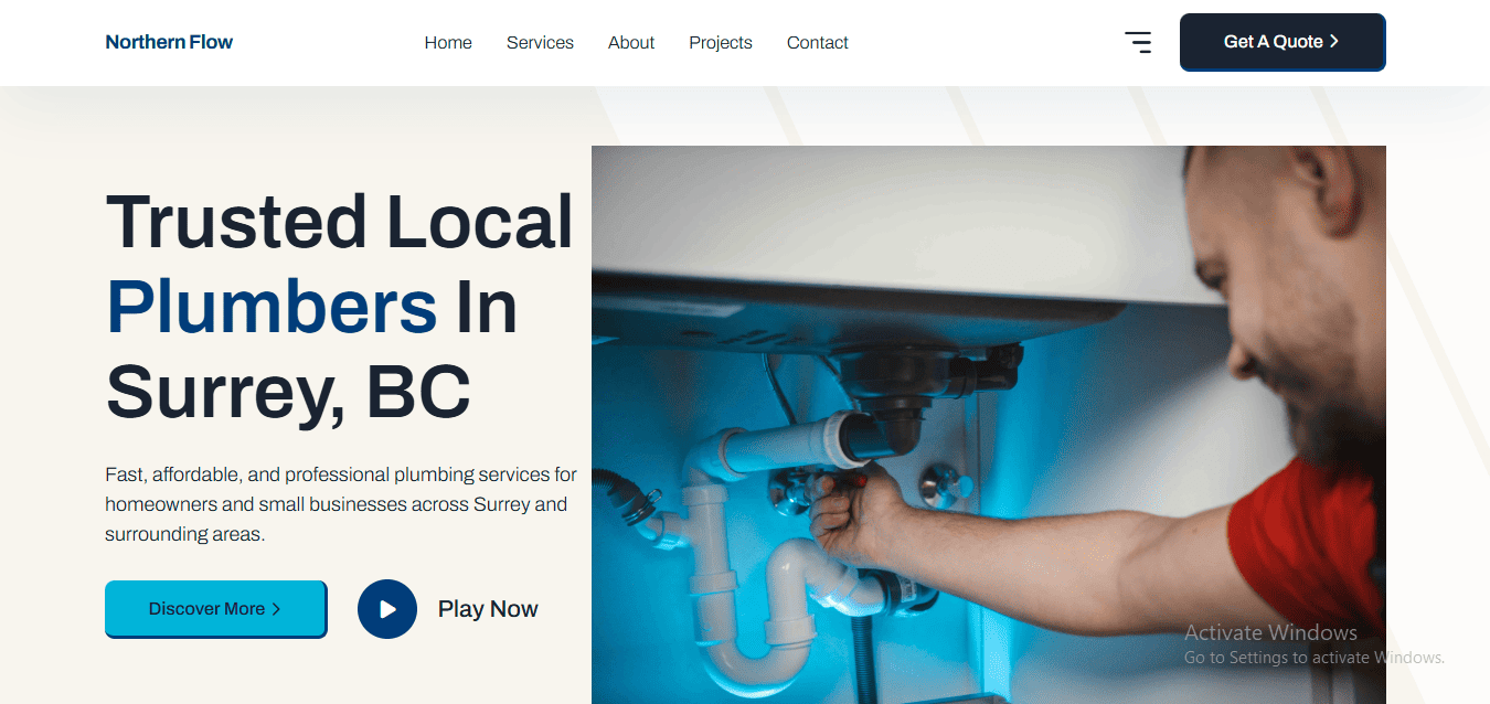 Plumbing Website Homepage